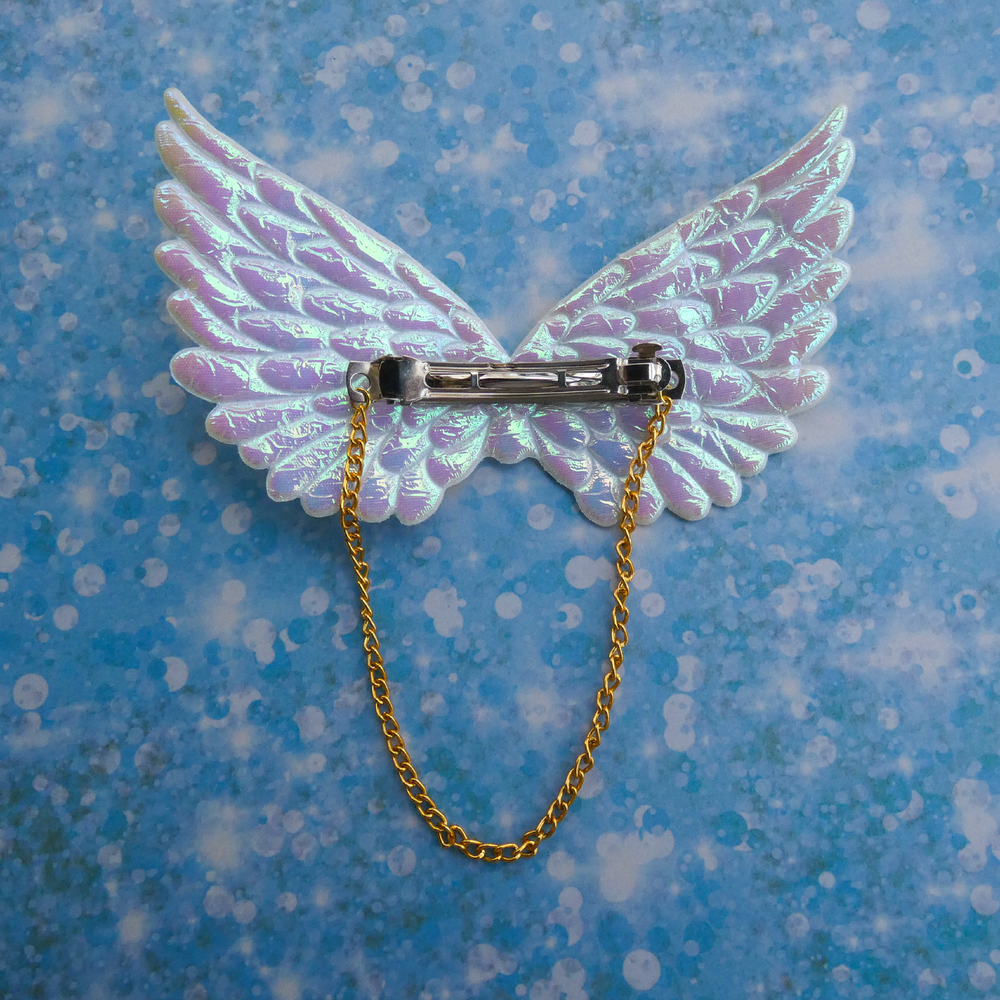 Iridescent Angel Wing Hair Barrette