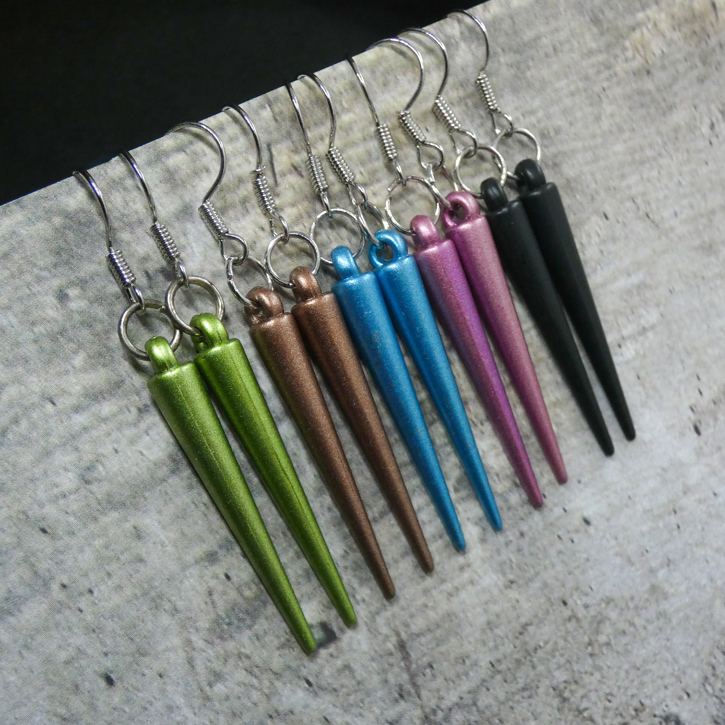 Bold Color Spike Dangle Earrings