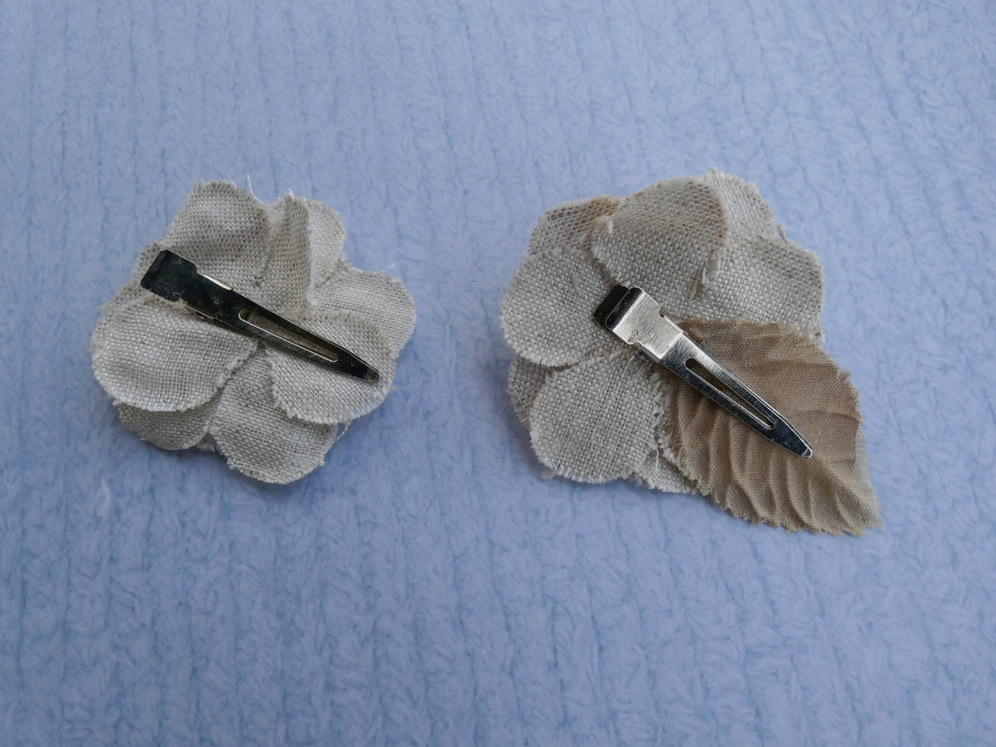 Linen Flower Hair Clips