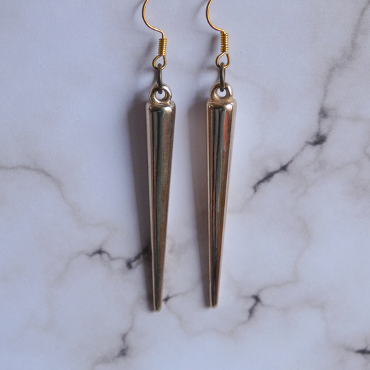 Gold Dangle Spike Earrings