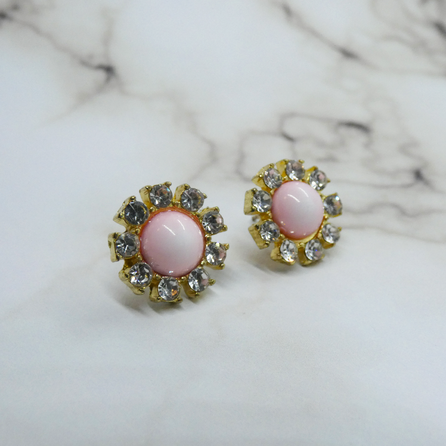 Pastel Pink Gemstone Earrings