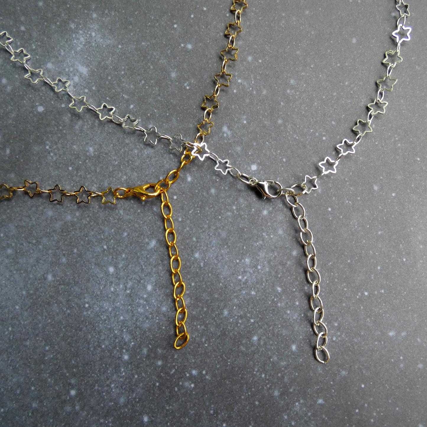 Star Link Chain Necklace in Silver or Gold